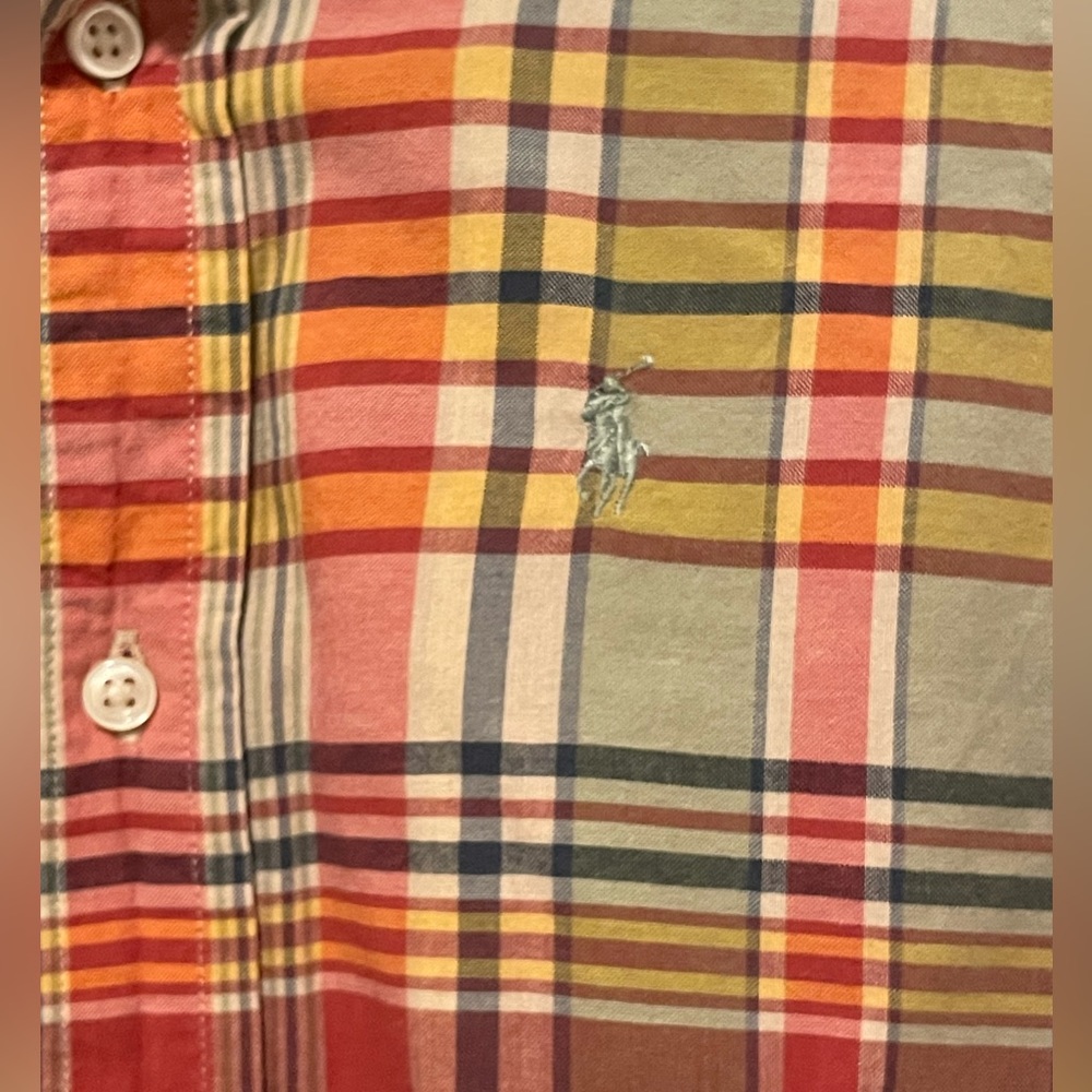 Ralph Lauren Boys Button Down Red/Green/Yellow Plaid 2T - Picture 4 of 4